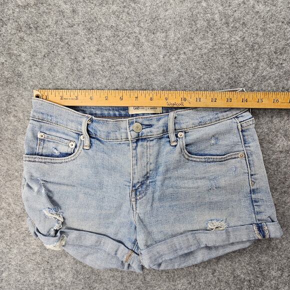 Gap Jeans Shorts Size 27 Vintage Cutoff Light Indigo 3 inch Inseam Distressed - Picture 3 of 10